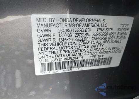 2023 Acura Mdx Advance Package z USA, uszkodzony, nr VIN 5J8YE1H8XPL014101